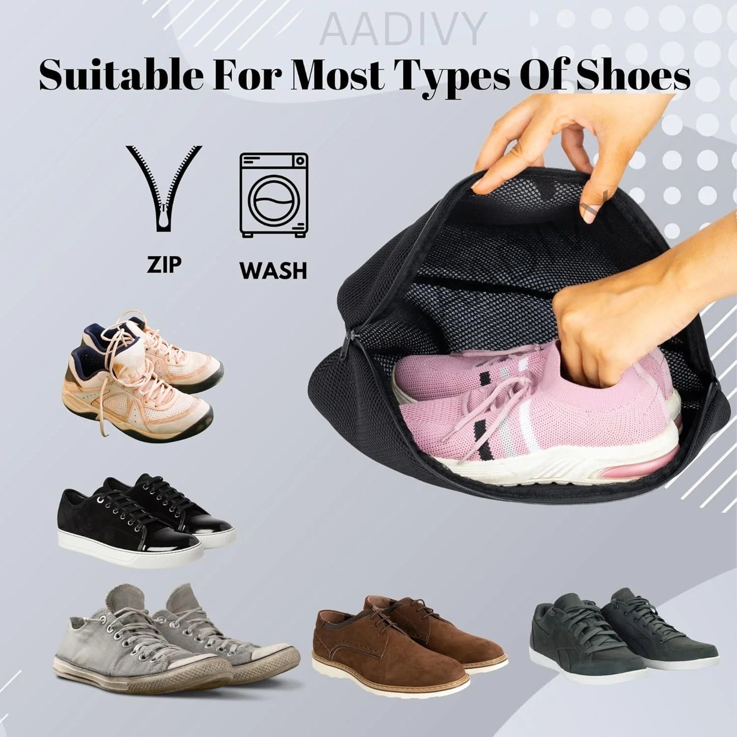Shoe Washing Machine Bag  (BLACK COLOUR)