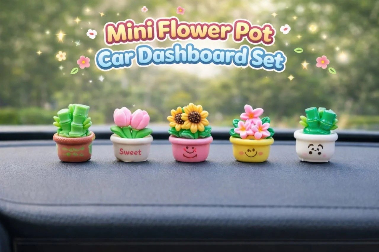6 pcs flower pot car decoration