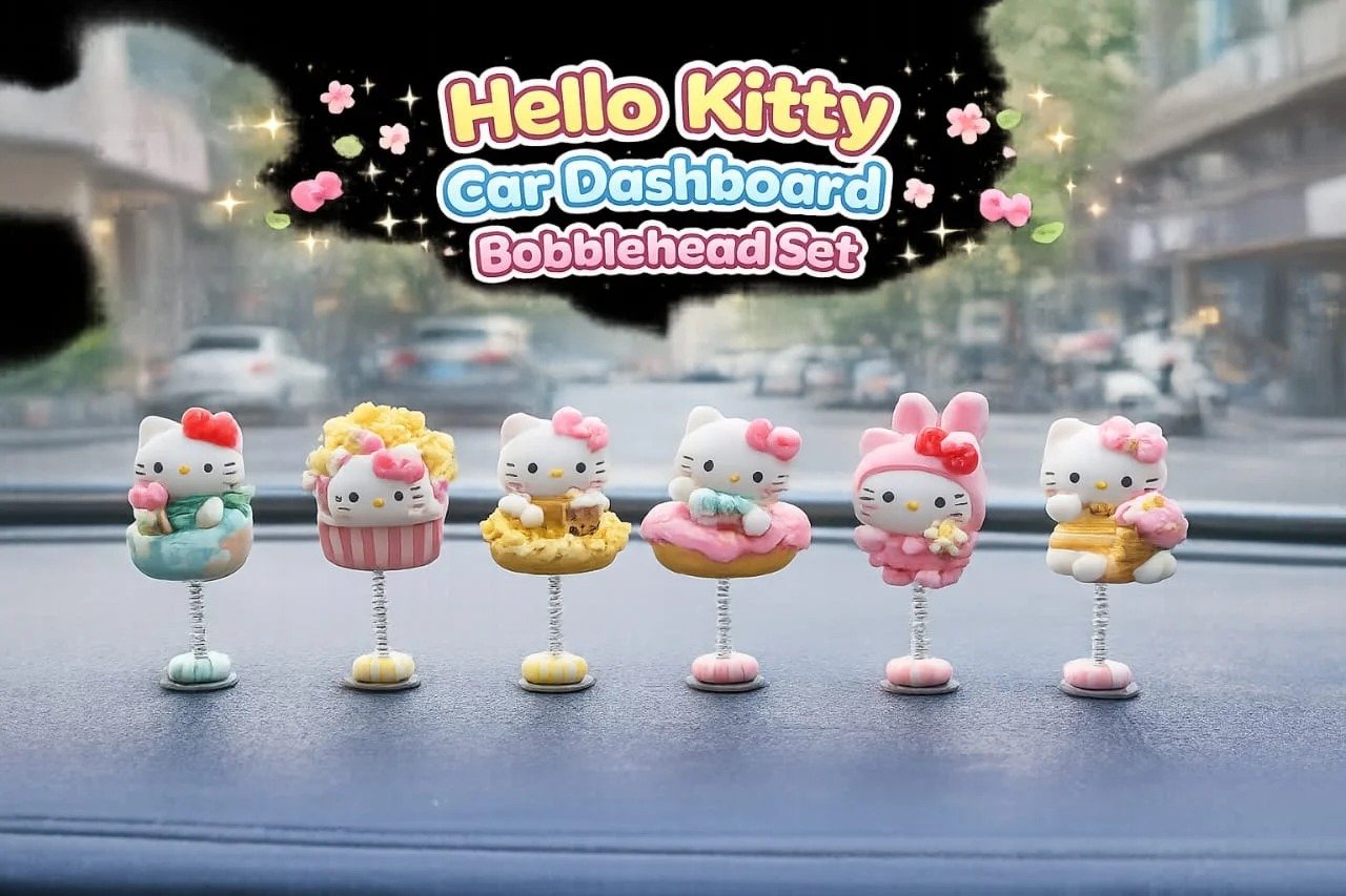 6 pcs kitty dashboard car decoration