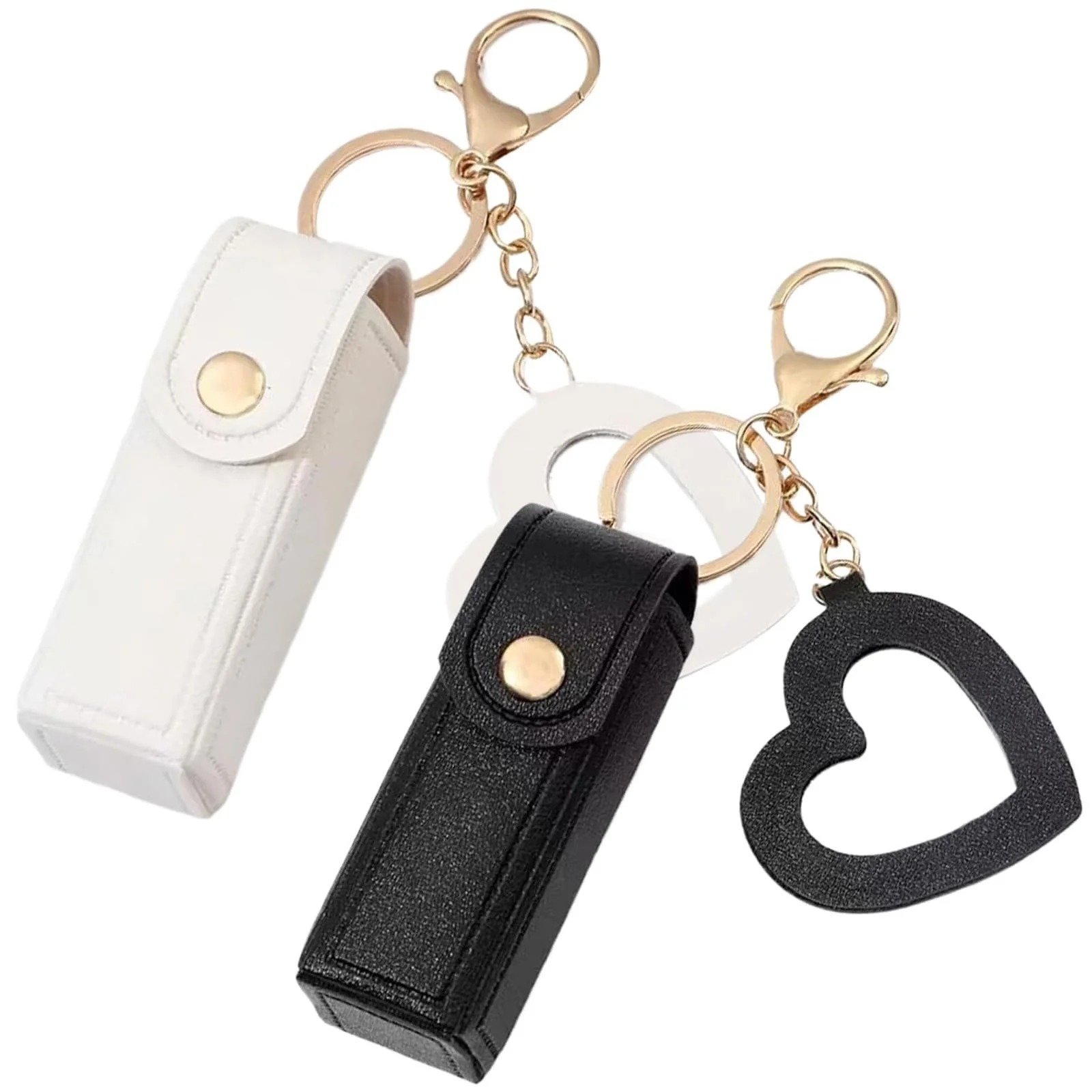Leather Lipstick Pouch Keychain